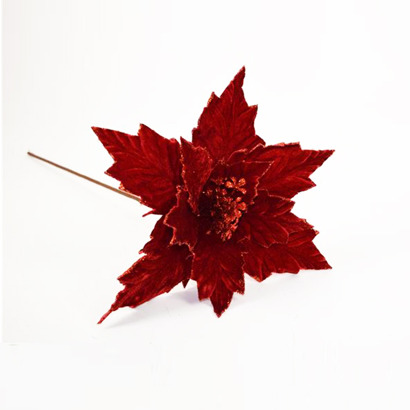Fiore Stella di Natale di Velluto Rosso