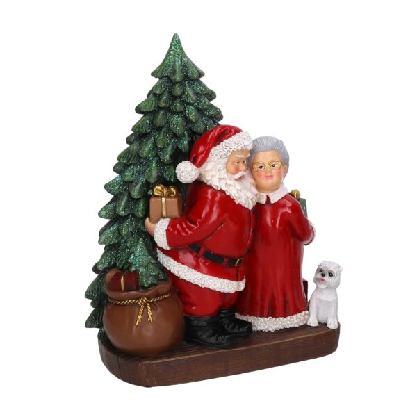 Babbo natale resina con signora rosso cm19,5x11h24,5